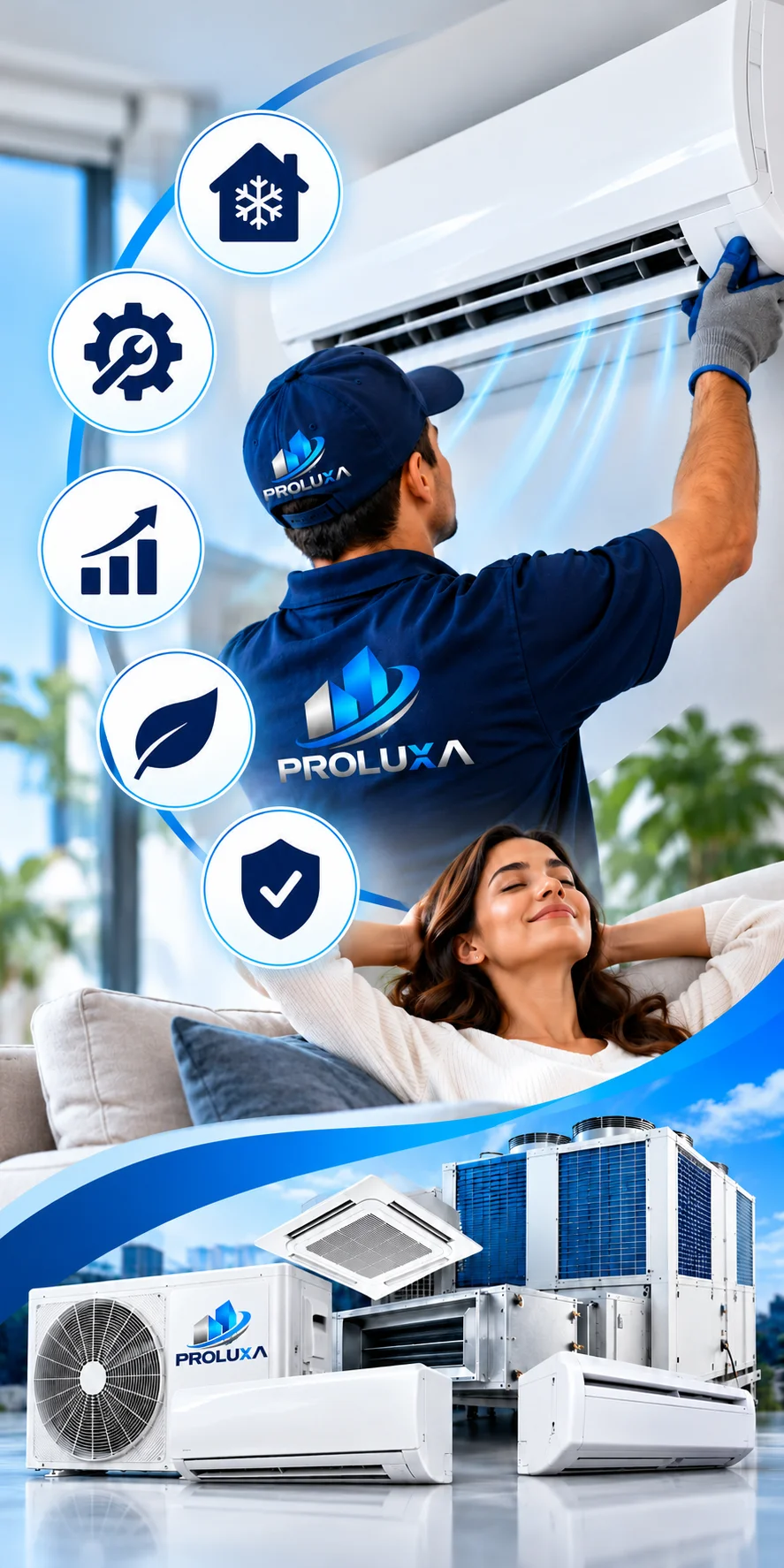 Servicio HVAC PROLUXA en acción
